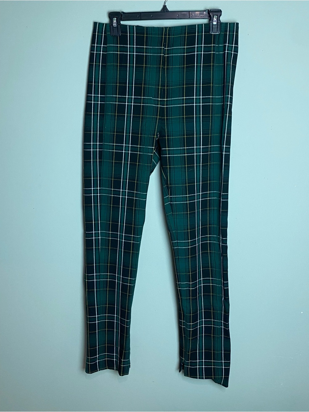 Ann Taylor Green Plaid Skinny Pants